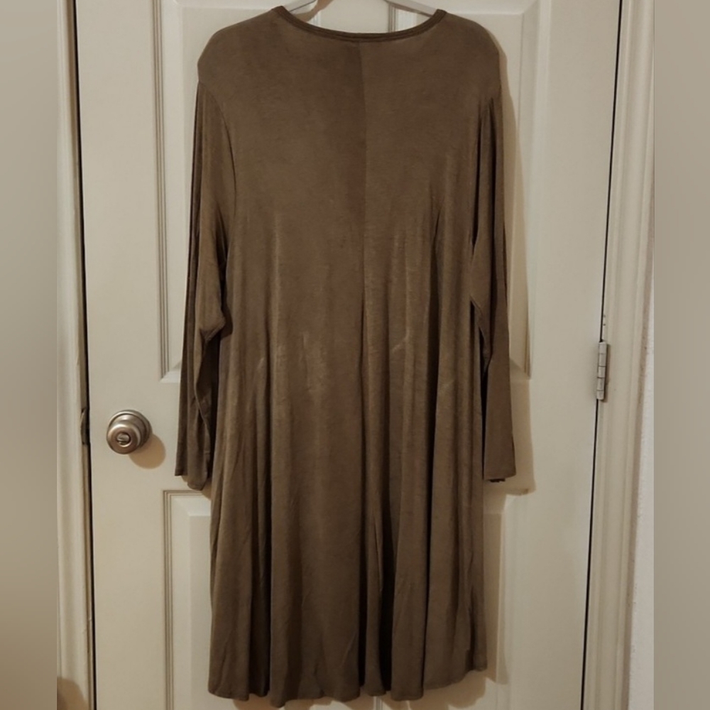 💜AVAIL💜Lucky & Blessed Distressed Style Dress "Mocha ("Mocha"), size 2X - Picture 6 of 12